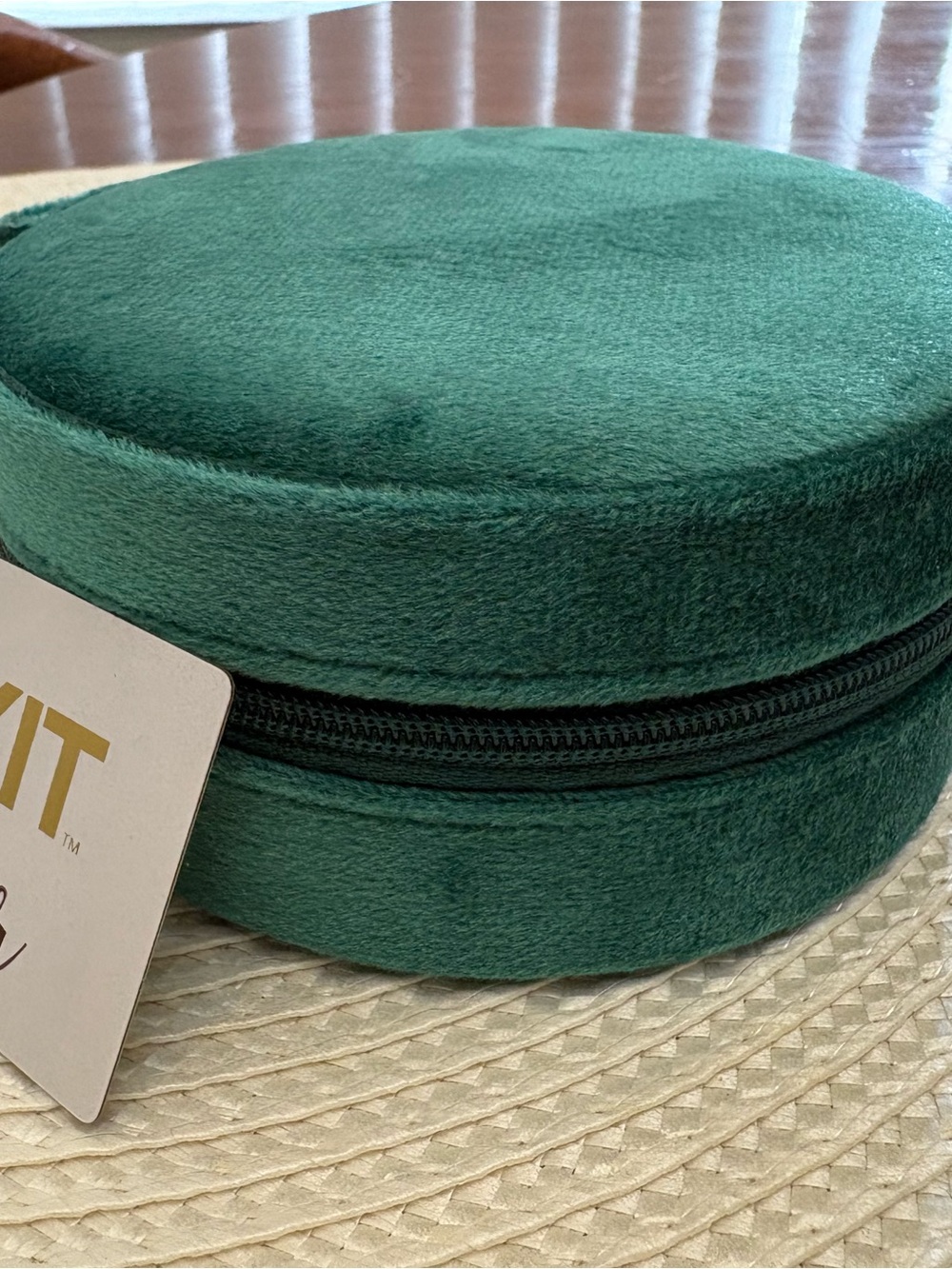Mixit Round Plush Jewelry Case in Emerald Green